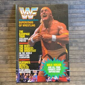 Vintage 1991 WWF Superstars of Wrestling Hard Cover Book Hulk Hogan Cover